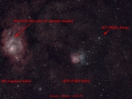 Drei Messier-Objekte M8, M20, M21